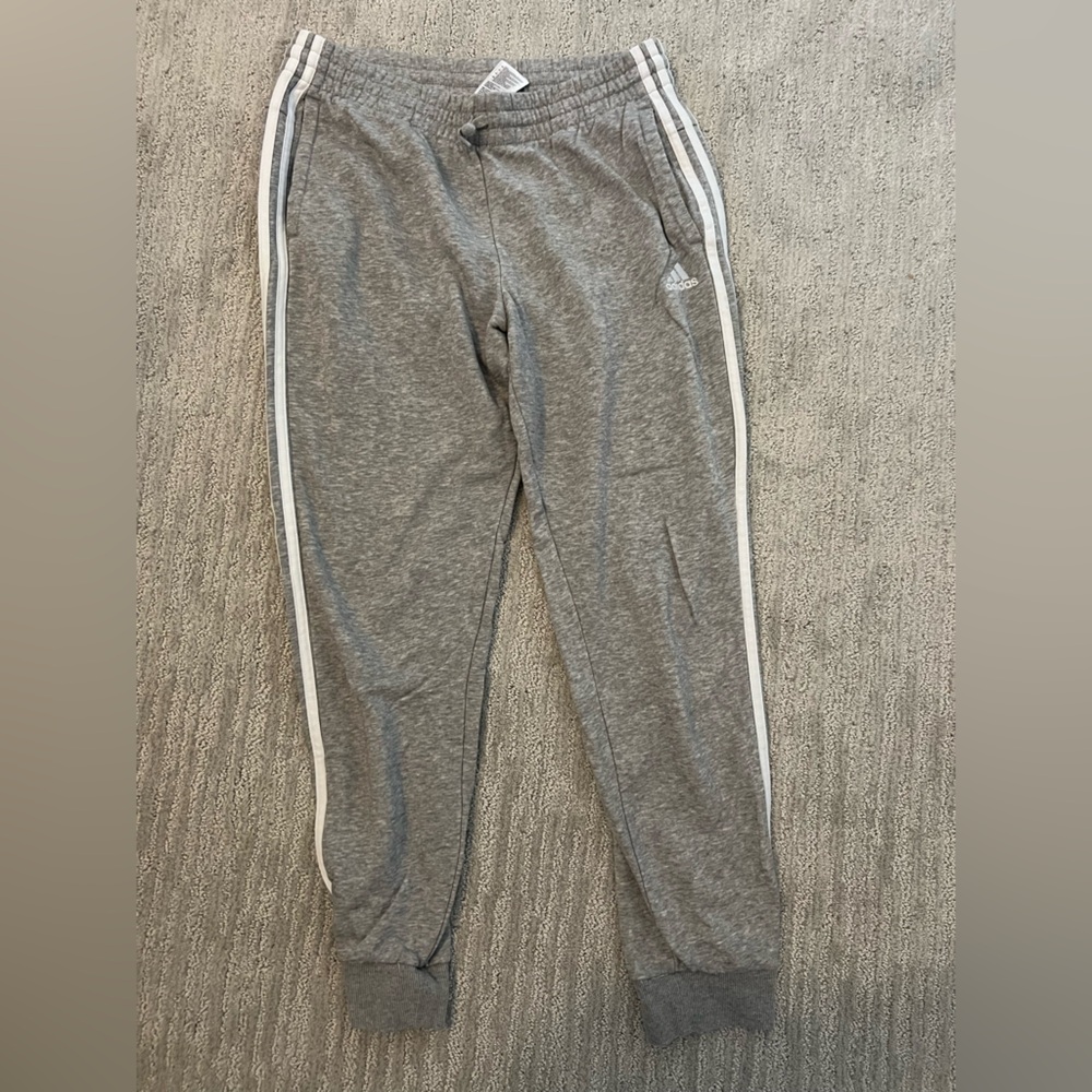 Women’s adidas Light Gray Sweatpants with White Logo